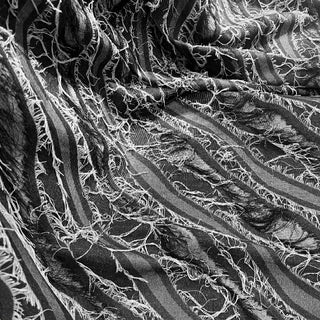 Yardblox Exclusive Japanese Fashion Designer Solid Gray Non-Stretch Washed / Fringe Cotton Polyester Blended Denim Twill DS00504