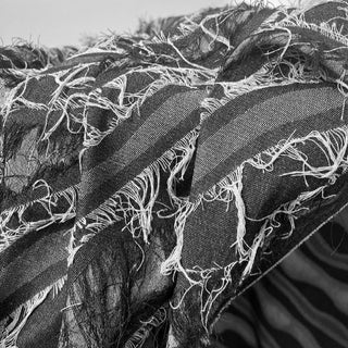 Yardblox Exclusive Japanese Fashion Designer Solid Gray Non-Stretch Washed / Fringe Cotton Polyester Blended Denim Twill DS00504