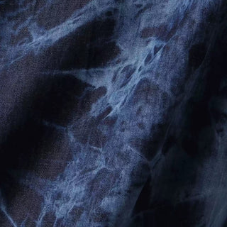 Yardblox Exclusive Japanese Fashion Designer Tie Dye Blue Non-Stretch Washed Cotton Denim Twill DS00506