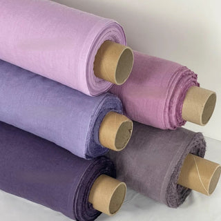 Made In France Premium Quality Solid Multi Color Non-Stretch Washed / Softened Organic Linen Plain Woven DS00513 -180/220 GSM