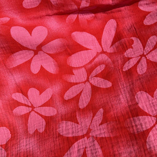 Japanese Fashion Designer Floral Red Non-Stretch Cotton Double Gauze DS00520