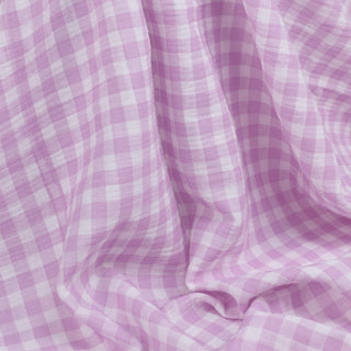 Japanese Fashion Designer Gingham Purple Non-Stretch Cotton Double Gauze DS00525