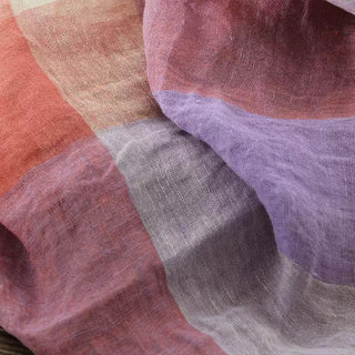 French Fashion Designer Plaid Multi Color Non-Stretch Linen Plain Woven DS00533