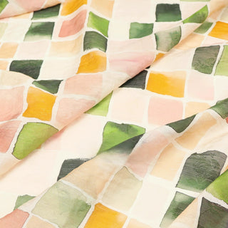 French Fashion Designer Geometric Multi Color Non-Stretch Tencel™ / Lyocell Linen Blended Jacquard DS00535