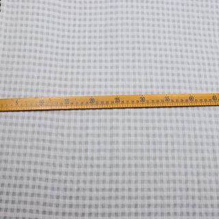 Japanese Fashion Designer Gingham White Non-Stretch Cotton Mulberry Silk Blended Plain Woven DS00536 -16 Momme