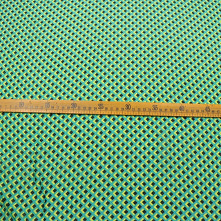 Japanese Fashion Designer Geometric Green Non-Stretch Cotton Mulberry Silk Blended Plain Woven DS00537 -9 Momme