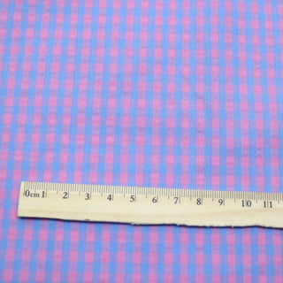 Japanese Fashion Designer Gingham Purple Non-Stretch Cotton Plain Woven DS00543