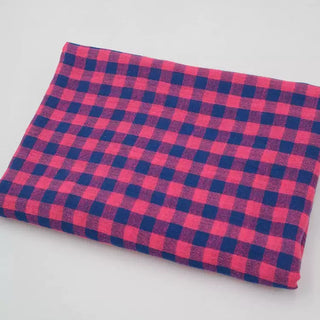 Japanese Fashion Designer Gingham Pink Non-Stretch Cotton Plain Woven DS00546
