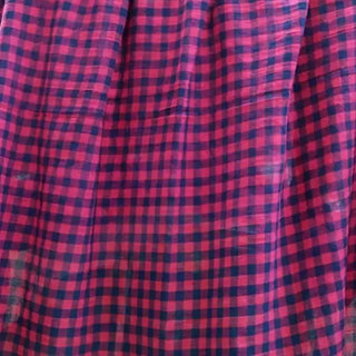 Japanese Fashion Designer Gingham Pink Non-Stretch Cotton Plain Woven DS00546