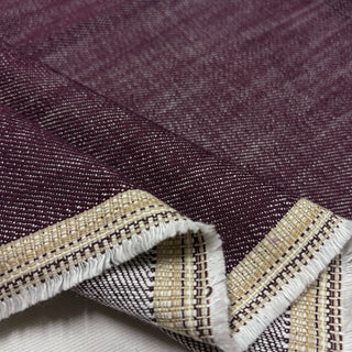 Japanese Fashion Designer Solid Red Non-Stretch Linen Cotton Blended Bull Denim Twill DS00555