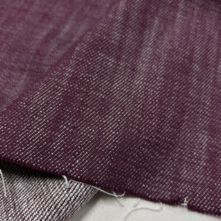 Japanese Fashion Designer Solid Red Non-Stretch Linen Cotton Blended Bull Denim Twill DS00555