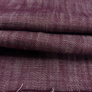 Japanese Fashion Designer Solid Red Non-Stretch Linen Cotton Blended Bull Denim Twill DS00555