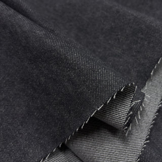 Japanese Fashion Designer Solid Gray Non-Stretch Sand Washed Cotton Bull Denim Twill DS00556