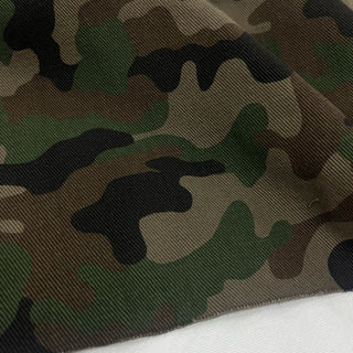 Japanese Fashion Designer Camouflage Green Non-Stretch Cotton Denim Twill DS00557