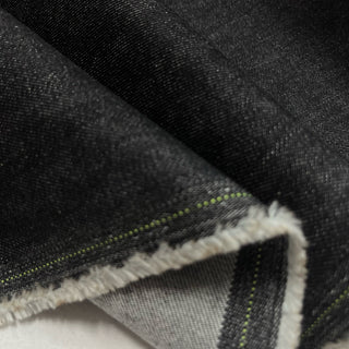 Japanese Fashion Designer Solid Gray Stretch Cotton Elastane Blended Bull Denim Twill DS00558