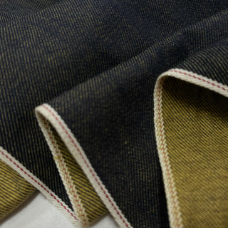 Japanese Fashion Designer Solid Blue Non-Stretch Sand Washed Cotton Selvedge Denim Twill DS00560