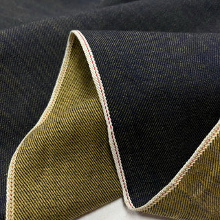 Japanese Fashion Designer Solid Blue Non-Stretch Sand Washed Cotton Selvedge Denim Twill DS00560