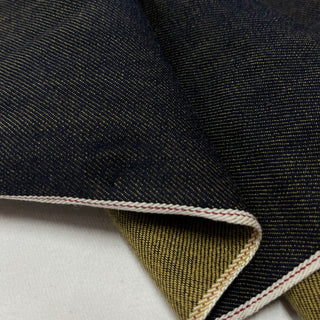 Japanese Fashion Designer Solid Blue Non-Stretch Sand Washed Cotton Selvedge Denim Twill DS00560