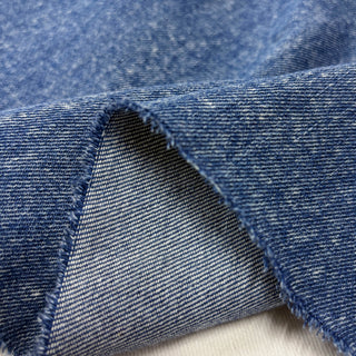 Japanese Fashion Designer Solid Blue Non-Stretch Sand Washed Cotton Denim Twill DS00561
