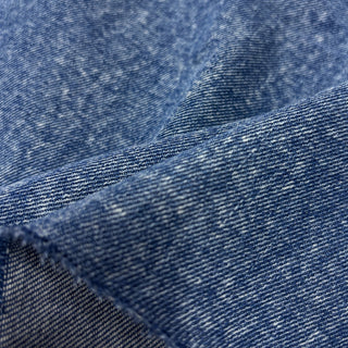 Japanese Fashion Designer Solid Blue Non-Stretch Sand Washed Cotton Denim Twill DS00561