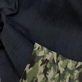 Japanese Fashion Designer Camouflage Blue Non-Stretch Laminated / Back Brushed Cotton Acrylic Blended Denim Fleece DS00563