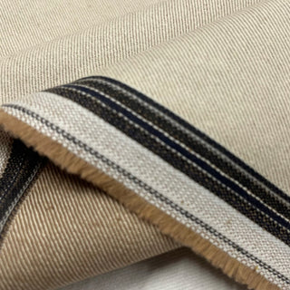 Japanese Fashion Designer Solid Off-White Stretch Cotton Elastane Blended Denim Twill DS00567