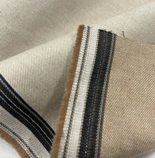 Japanese Fashion Designer Solid Off-White Stretch Cotton Elastane Blended Denim Twill DS00567