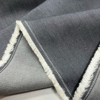 Japanese Fashion Designer Solid Gray Non-Stretch Raw / Untreated Cotton Bull Denim Twill DS00568