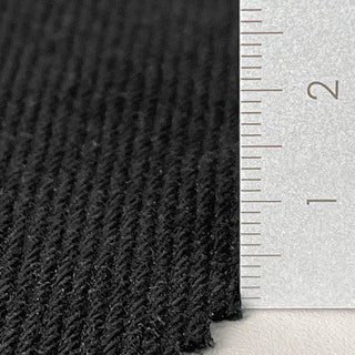 Japanese Fashion Designer Solid Black Non-Stretch Laminated / Back Brushed Cotton Sorona® Blended Denim Fleece DS00570