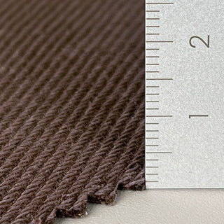 Japanese Fashion Designer Solid Brown Non-Stretch Laminated / Back Brushed Cotton Sorona® Blended Denim Fleece DS00572
