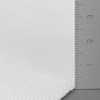 Japanese Fashion Designer Solid White Non-Stretch Laminated / Back Brushed Cotton Sorona® Blended Denim Fleece DS00573