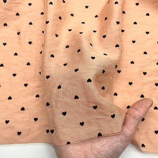 Korean Fashion Designer Hearts Orange Non-Stretch Flocked Linen Lyocell Blended Plain Woven DS00577