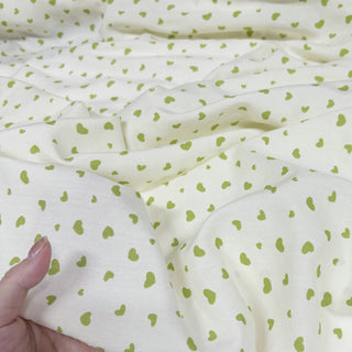 Korean Fashion Designer Hearts Green Non-Stretch Cotton Broadcloth Poplin DS00578