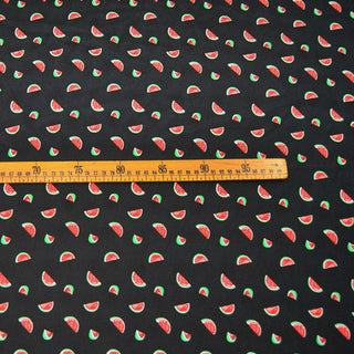 Japanese Fashion Designer Fruits and Vegetables Black Non-Stretch Mulberry Silk Cotton Blended Plain Woven DS00605 -15 Momme