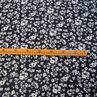 Japanese Fashion Designer Floral Black Non-Stretch Mulberry Silk Cotton Blended Plain Woven DS00606 -19 Momme