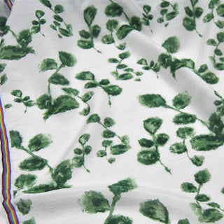 Japanese Fashion Designer Botanical White Non-Stretch Mulberry Silk Cotton Blended Plain Woven DS00607 -9 Momme