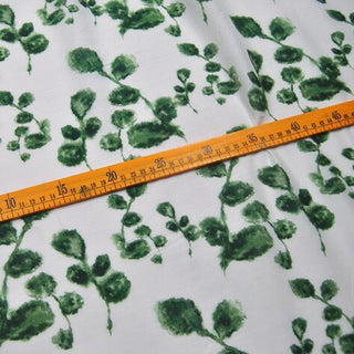 Japanese Fashion Designer Botanical White Non-Stretch Mulberry Silk Cotton Blended Plain Woven DS00607 -9 Momme