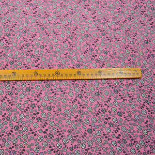 Japanese Fashion Designer Floral Pink Non-Stretch Mulberry Silk Cotton Blended Plain Woven DS00608 -9 Momme