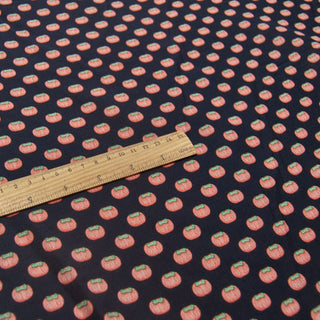 Japanese Fashion Designer Fruits and Vegetables Blue Non-Stretch Mulberry Silk Cotton Blended Plain Woven DS00610 -12 Momme