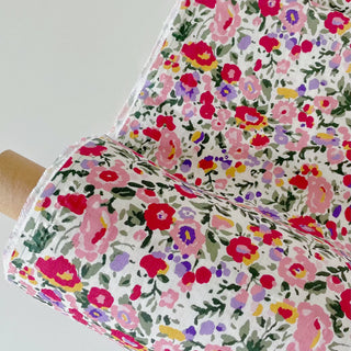 Made In France Premium Quality Floral Multi Color Non-Stretch Washed / Softened Organic Linen Plain Woven DS006105