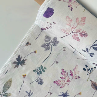 Made In France Premium Quality Botanical Multi Color Non-Stretch Washed / Softened Organic Linen Plain Woven DS006106