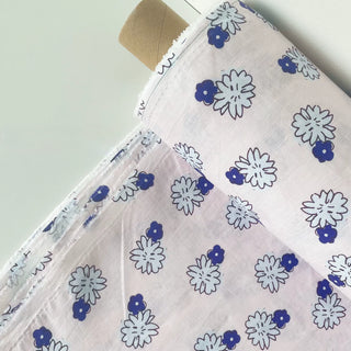 Made In France Premium Quality Floral Multi Color Non-Stretch Washed / Softened Organic Linen Plain Woven DS006108