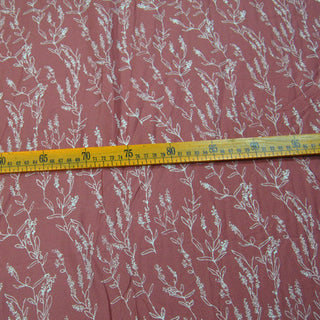 Japanese Fashion Designer Floral Red Non-Stretch Mulberry Silk Cotton Blended Plain Woven DS00611 -18 Momme