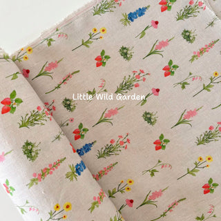 Made In France Premium Quality Floral Off-White Non-Stretch Washed / Softened Organic Linen Plain Woven DS006110