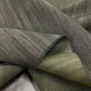 Japanese Designer Solid Green Non-Stretch Cotton Denim Twill DS006118