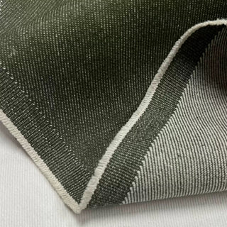 Japanese Designer Solid Green Non-Stretch Raw / Untreated Cotton Denim Twill DS006119