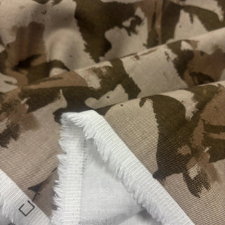 Japanese Designer Camouflage Brown Non-Stretch Cotton Denim Twill DS006122