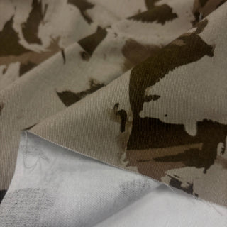 Japanese Designer Camouflage Brown Non-Stretch Cotton Denim Twill DS006122