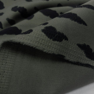 Japanese Designer Camouflage Green Stretch Cotton Elastane Blended Denim Twill DS006123