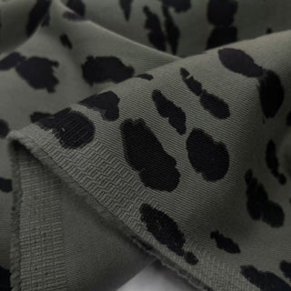 Japanese Designer Camouflage Green Stretch Cotton Elastane Blended Denim Twill DS006123